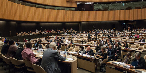 Picture showing a recent global Humanitarian Policy Forum