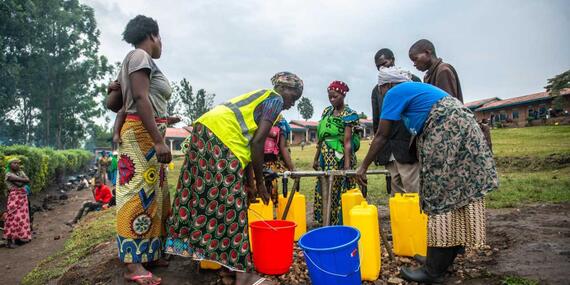 A water point in the DRC