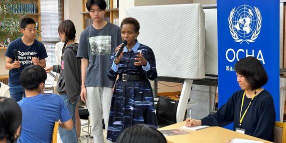 Ms. Msuya addresses children in Tokyo