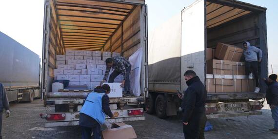 Since 9 February, 117 trucks with urgent aid including food items have crossed into north-west Syria.