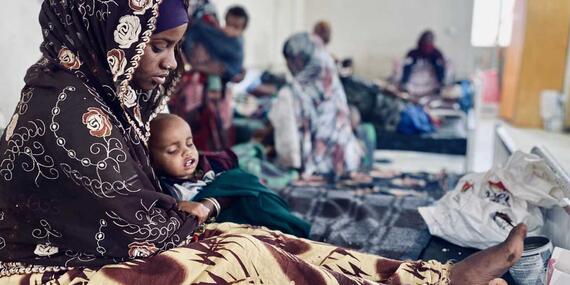 Mothers and their children receive treatment for severe malnutrition in Oromia region. 