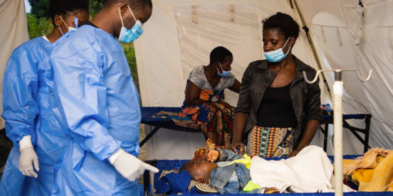 A cholera patient is treated in Tukombo in northern Malawi. 