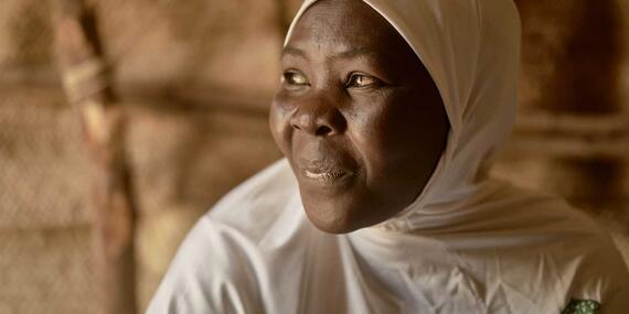 Awa Issouf outside her tent in the camp for displaced people in Ouallam, Niger