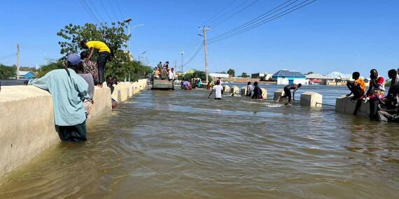 Flooded roads in Belet Weyne, Somalia. 