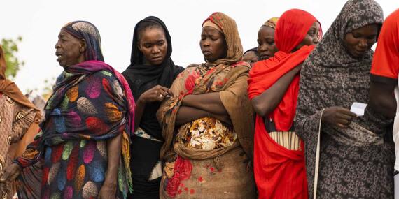 Women displaced in Sudan