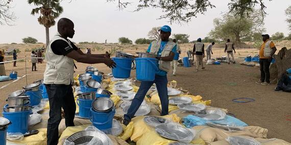 UNICEF and NGO partners prepare essential supplies for distribution