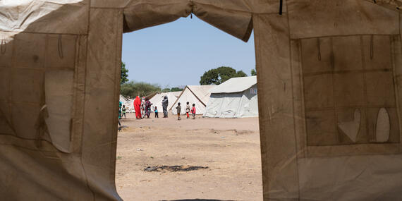 Displacement camp in Sirao, Blue Nile state, Sudan