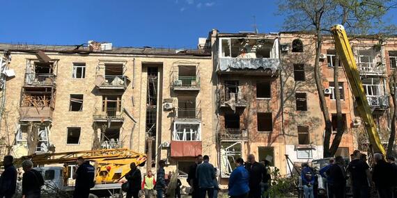 The aftermath of the strike by the Russian Federation Armed Forces in Ukraine's Kharkiv City.
