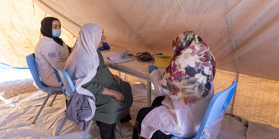 Medical teams providing support to the earthquake-affected women in Herat Province, Afghanistan.