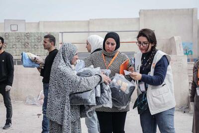 Humanitarian partners provided blankets in Aleppo city.