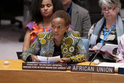 Assistant Secretary-General for Humanitarian Affairs Joyce Msuya addressing the Security Council on Sudan yesterday. 