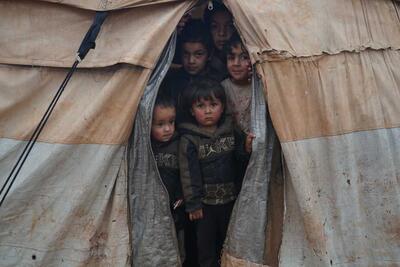 The Al-Akidat camp in north-west Idleb is home to displaced families living in worn-out tents.