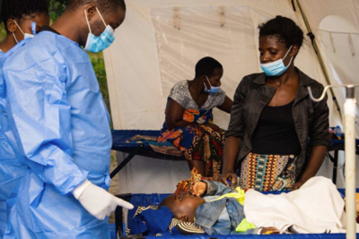 A cholera patient is treated in Tukombo in northern Malawi. 