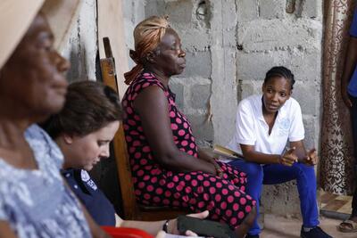 OCHA staff talk to local people about their needs in Southern Peninsula, Haiti,