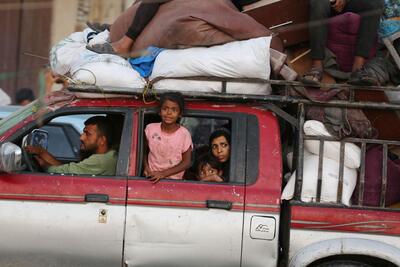 People being forcibly displaced from Rafah