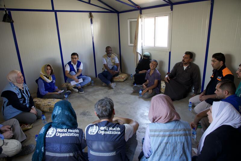 A UN delegation visits Abraz IDP camp in Afrin, Syria