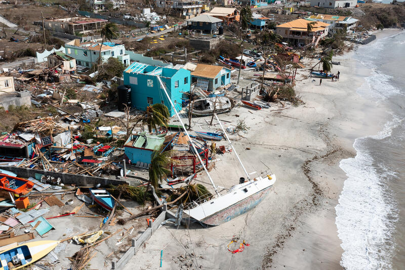 Aftermath of hurricane beryl