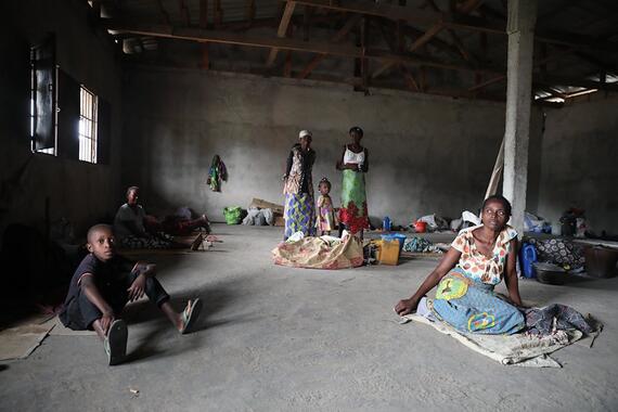 Hundreds of families currently live at the Malebo collective centre