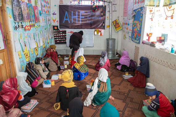 Children learning in a center supported by the AHF in Herat Province in Afghanistan