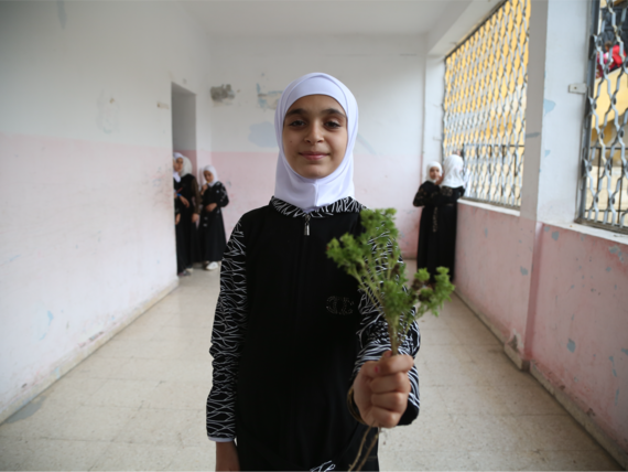 A student at a school for girls in north-west Syria.