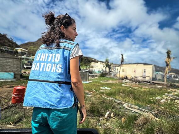 UNDAC staff assessing hurricane beryl damage