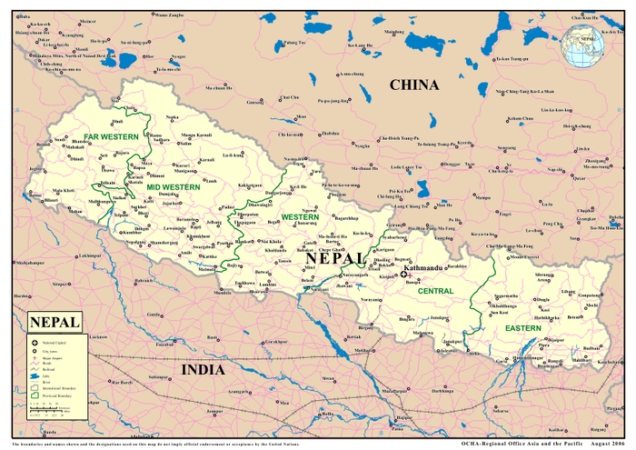 Reference map of Nepal | OCHA