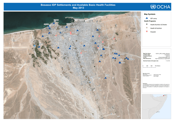 Somalia Bosasso IDP Settlements and Available Basic Health