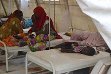 Patients in the cholera treatment centre run by the Borno State Ministry of Health and supported by UNICEF and UNFPA