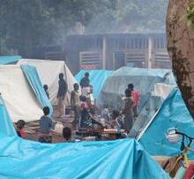 Seeking shelter: 36,0000 people have made a temporary home of the Catholic mission in Bossangoa, CAR.