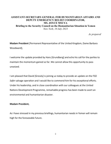 Preview of 20230710 - Security Council Statement on Yemen FOR ASG.pdf