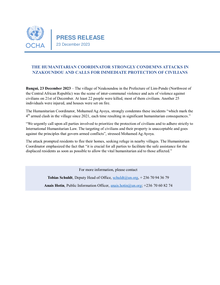 Preview of The Humanitarian Coordinator strongly condemns attacks in Nzakoundou and calls for immediate protection of civilians.pdf