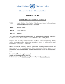 Preview of Media Advisory - UN Humanitarian Chief to visit Mali.pdf