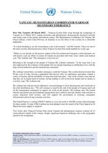 Preview of 20150330Press Release Vanuatu - Humanitarian Coordinator Warns of Secondary Emergency.pdf