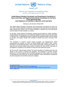 Preview of United Nations Resident Coordinator and Humanitarian Coordinator in Syria, Imran Riza, and Regional Humanitarian Coordinator for the Syria Crisis, Muhannad Hadi, joint statement on hostilities in Qamishli, north-east Syria.pdf