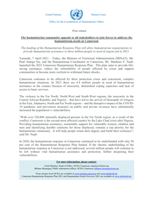 Preview of The humanitarian community appeals to all stakeholders to join forces to address the humanitarian needs in Cameroon.pdf