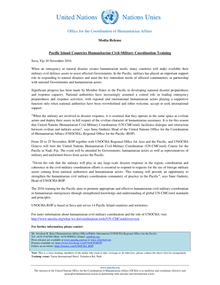 Preview of 20 Nov FINAL UNOCHA Press Release_Pacific Civil Military Coord Training. PDF doc.pdf