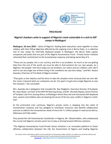 Preview of Press Release - Nigeria’s Bankers unite in support of Nigeria’s most vulnerable in a visit to IDP camps in Maiduguri.pdf