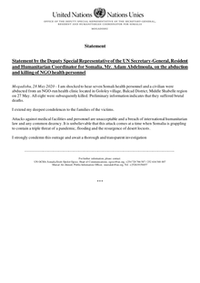Preview of Statement by the Deputy Special Representative of the UN Secretary-General, Resident and Humanitarian Coordinator for Somalia, Mr. Adam Abdelmoula, on the abduction and killing of NGO health personnel, 28 May 2020.pdf
