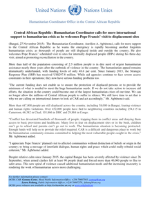 Preview of Humanitarian coordinator calls for more international support to humanitarian crisis in the Central African Republic FINAL.pdf