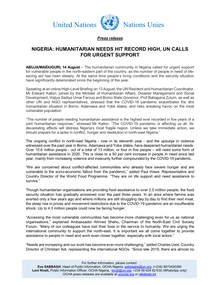 Preview of PRESS RELEASE - NIGERIA -HUMANITARIAN NEEDS HIT RECORD HIGH UN CALLS FOR GREATER SUPPORT -14082020.pdf