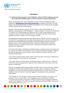 Preview of Final Press release_UN and humanitarian partners in the Philippines call for US$107 million to provide life-saving aid to 533,000 people in areas devastated by Typhoon Rai (Odette).pdf