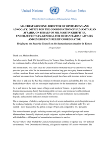 Preview of 20240415_OCHA Security Council Statement on Yemen_As prepared.pdf