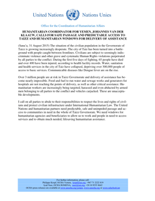 Preview of Humanitarian Coordinator for Yemen statement on situation in Taizz Governorate - 20150831 - EN.pdf