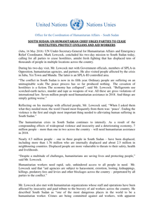 Preview of South Sudan UN Humanitarian Chief urges parties to cease.pdf