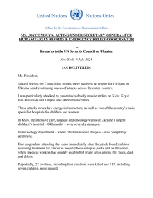 Preview of Ms. Joyce Msuya, Acting Under-Secretary-General for Humanitarian Affairs and Emergency Relief Coordinator - Remarks to the UN Security Council on Ukraine, 9 July 2024.pdf