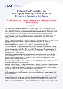Preview of Statement by Principals of the IASC on the Democratic Republic of Congo (DRC), Crushing levels of violence, displacement fuel unprecedented civilian suffering.pdf