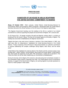 Preview of Press Release - HANDOVER OF UN HOUSE IN ABUJA REAFFIRMS UN'S COMMITMENT ....pdf