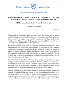 Preview of 20241803 - USG Griffiths Keynote Speech European Humanitarian Forum.pdf