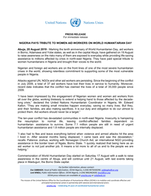Preview of Press release - UN - Nigeria pays tribute to women aid workers on World ....pdf