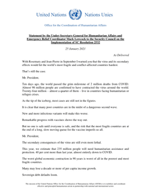 Preview of Statement by the Under-Secretary-General for Humanitarian Affairs and Emergency Relief Coordinator Mark Lowcock to the Security Council on the Implementation of SC Resolution 2532, 25 January 2021.pdf